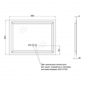 Дзеркало Qtap Mideya 800х600 (DC-F605) з LED-підсвічуванням та антизапотіванням QT2078F605W