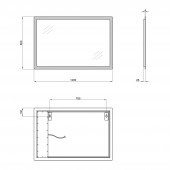 Дзеркало Qtap Aquarius 1200х800 з LED-підсвічуванням QT217850701W