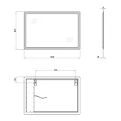 Зеркало Qtap Aquarius 1200х800 с LED-подсветкой QT217850701W