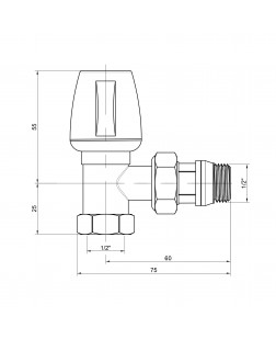 Кран радиаторный Icma 1/2" с антипротечкой угловой №1116