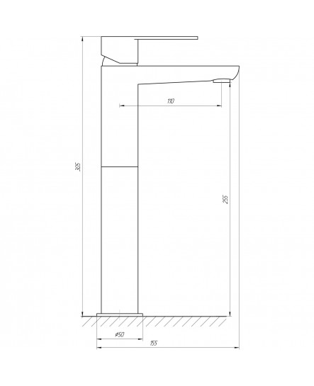 Смеситель для умывальника TOPAZ BARTS TB 07203-H36