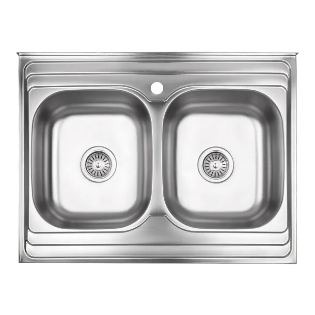 Кухонна мийка з двома чашами Lidz 6080 0,8 мм Decor (LIDZ6080DEC08) Кухонна мийка з двома чашами Lidz 6080 0,8 мм Decor (LIDZ6080DEC08)