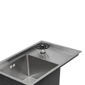 Кухонная мойка с крышкой и омывателем Qtap DC5638 3.0/1.2 мм Satin (QTDC56383012)