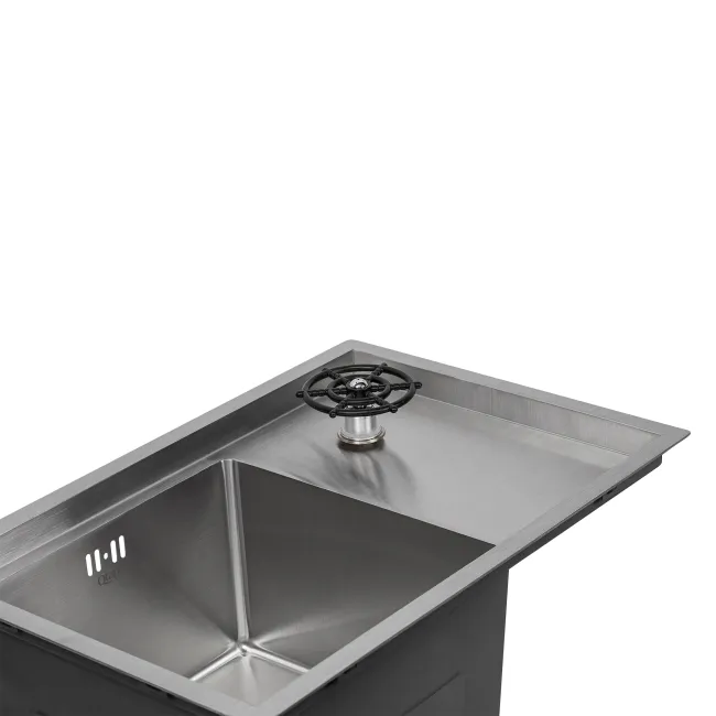 Кухонная мойка с крышкой и омывателем Qtap DC5638 3.0/1.2 мм Satin (QTDC56383012)