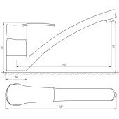 Смеситель для кухни CRISTAL QUEENSLAND GQU-103-BIG латунь Литое Излив Смеситель для кухни CRISTAL QUEENSLAND GQU-103-BIG латунь Литое Излив