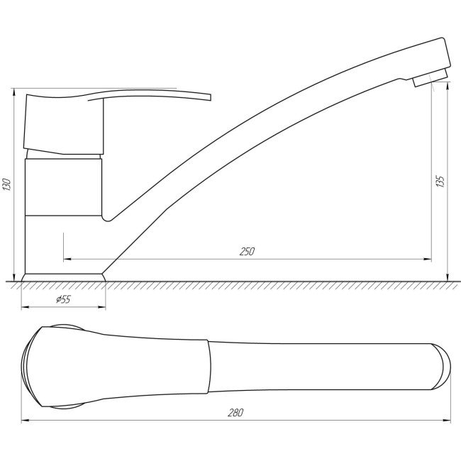 Смеситель для кухни CRISTAL QUEENSLAND GQU-103-BIG латунь Литое Излив Смеситель для кухни CRISTAL QUEENSLAND GQU-103-BIG латунь Литое Излив