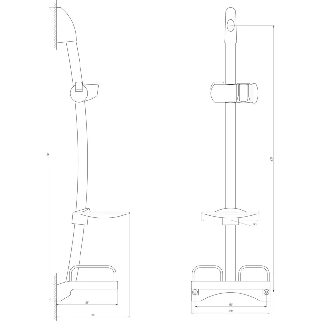 Душова стійка Dishi L106-TP-C