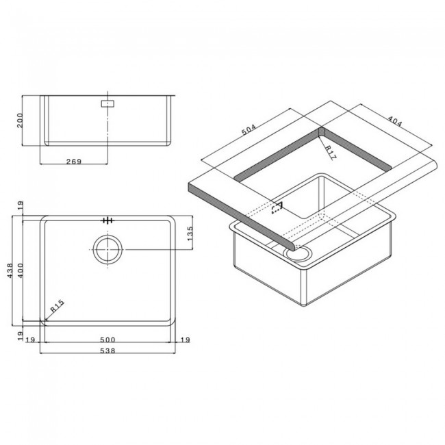 Кухонная мойка Apell Ferrara Plus FEM50UBC Brushed