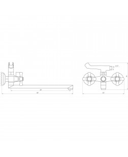 Смеситель для ванной DOMINO DBF-127-35F-CRUIZE