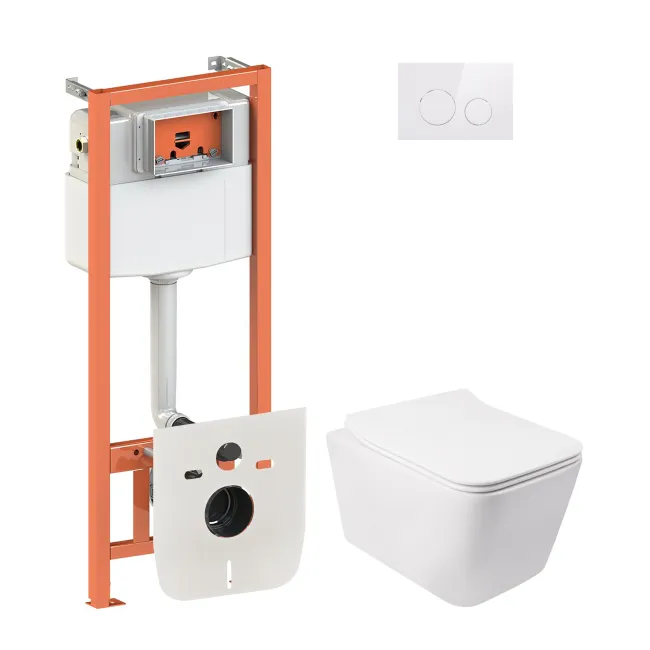 Набор Qtap инсталляция 4 в 1 с панелью смыва Nest (QT0133M425 + QT0111M11110W) + унитаз с сиденьем Crow QT05335170W Набор Qtap инсталляция 4 в 1 с панелью смыва Nest (QT0133M425 + QT0111M11110W) + унитаз с сиденьем Crow QT05335170W