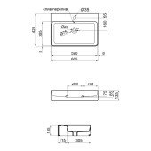 Раковина Qtap Nando 600х420х130 Matt black с донным клапаном QT1211K4041MB