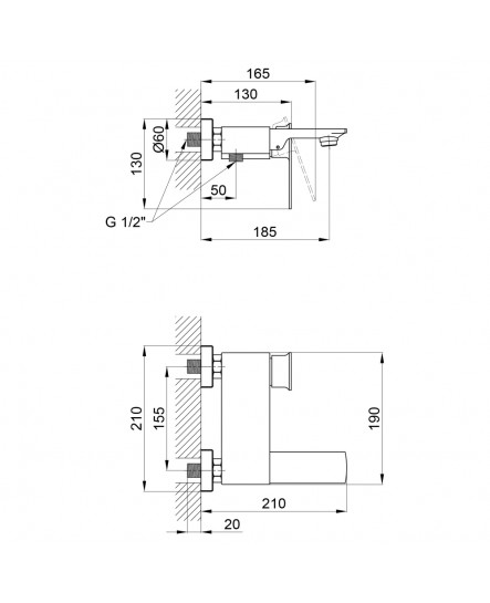 Смеситель для ванны Qtap Lodenice 3031102KC