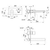 Смеситель скрытого монтажа для раковины Qtap Ustek 1116107C Смеситель скрытого монтажа для раковины Qtap Ustek 1116107C