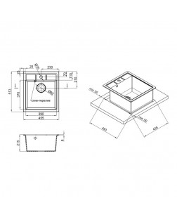 Кухонна мийка Lidz 460х515/200 GRE-04 (LIDZGRE04460515200)