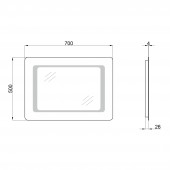 Зеркало Qtap Leo 500х700 с LED-подсветкой, Reverse QT117812086080W