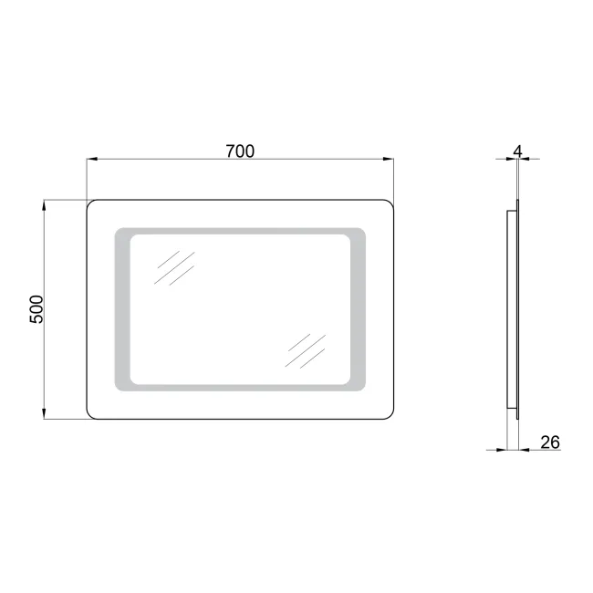 Дзеркало Qtap Leo 500х700 з LED-підсвічуванням, Reverse QT117812086080W 2 Дзеркало Qtap Leo 500х700 з LED-підсвічуванням, Reverse QT117812086080W 2