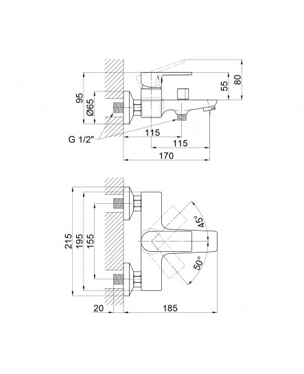 Смеситель для ванны Qtap Leo 3062102GC