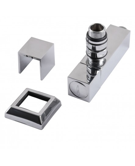 Набор Угловой кран полуоборотный с американкой SOLOMON LUX 1/2" CUBE CHROM 8888 (2шт.)