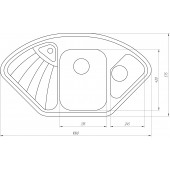 Гранитная мойка Globus Lux AVERNO мокко 1060х575мм