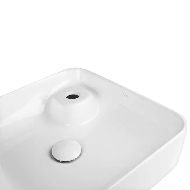 Раковина-чаша Qtap Stork 400х400х140 White с донным клапаном QT1511A057TW