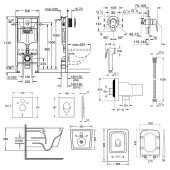 Комплект інсталяція Grohe Rapid SL 38721001 + унітаз з сидінням Qtap Crow QT05335170W + набір для гігієнічного душу зі змішувачем Grohe BauLoop 111042