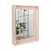 Зеркальный шкаф подвесной Qtap Pisces 600х800х140 Whitish oak с LED-подсветкой