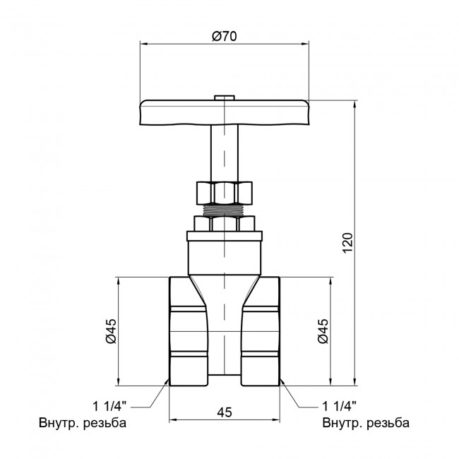 Задвижка SD Plus 1" 1/4 ВР SD25032