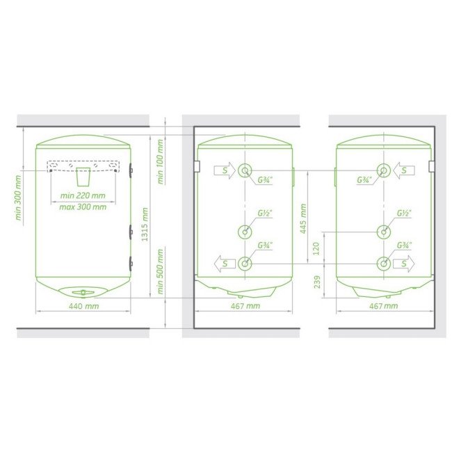 Комбинированный водонагреватель Tesy Bilight 150 л, мокрый ТЭН 2,0 кВт (GCV9S1504420B11TSRCP) 301951 2