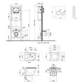 Набір Qtap інсталяція 4 в 1 з панеллю змиву Nest (QT0233M370 + QT0211P01V1178MB) + унітаз з сидінням Robin QT1333046ENRMB