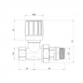 Кран радіаторний Icma 1/2" 28х1,5 з антипротіканням прямий №975