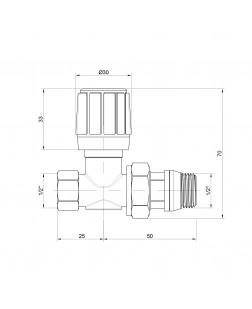 Кран радиаторный Icma 1/2" 28х1,5 с антипротечкой прямой №975