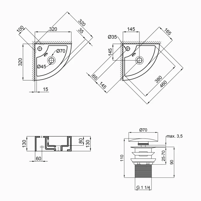 Раковина Qtap Kiwi 435х310х125 White с донным клапаном QT0911K184AW 2 Раковина Qtap Kiwi 435х310х125 White с донным клапаном QT0911K184AW 2