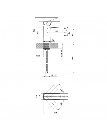 Смеситель для раковины Qtap Matice 1063103С