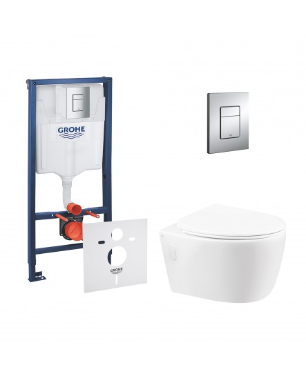 Набор инсталляция 4 в 1 Grohe Rapid SL 38772001 + унитаз с сиденьем Qtap Leo QT11331002ERW