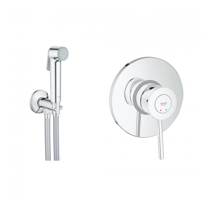 Комплект инсталляция Grohe Rapid SL 38827000 + унитаз с сиденьем Qtap Crow QT05335170W + набор для гигиенического душа со смесителем Grohe BauClassic 2904800S