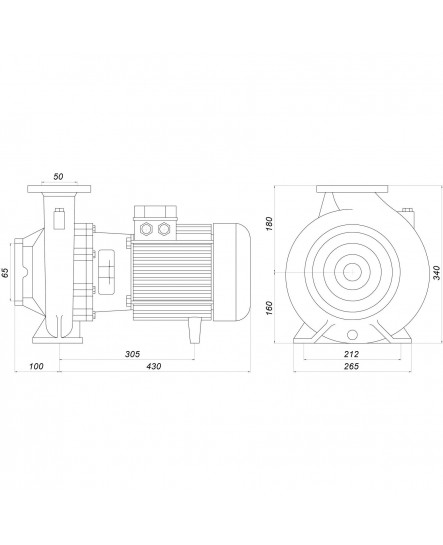 Насос моноблочный IR 50-160B 5,5 кВт SAER (75 м3/час, 32.5 м)