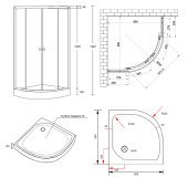 Душевая кабина Lidz Wieza SC80x80.SAT.LOW.L, стекло Linie 4 мм