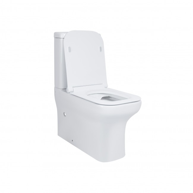 Унитаз-компакт Qtap Cardinal безободковый с сиденьем Soft-close QT0422C666PW