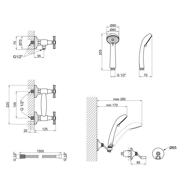 Смеситель для душа Qtap Liberty CRM 363 2