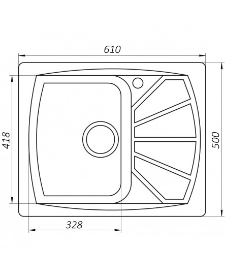 Гранитная мойка Globus Lux TANA миндаль 610х500мм-А0008