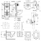 Комплект інсталяція Grohe Rapid SL 38721001 + унітаз з сидінням Qtap Crow QT05335170W + набір для гігієнічного душу зі змішувачем Grohe BauClassic 2904800S