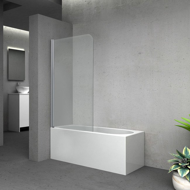 Штора на ванну Lidz Brama SS80x140L.CRM.TR скло прозоре 6 мм, ліва