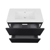 Комплект Qtap Tern 700х580х437 Matt black тумба підвісна + раковина урізна QT1772TPL7023070CMB
