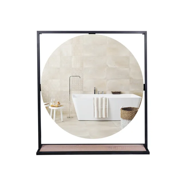 Дзеркало Qtap Taurus 800х850х140 Black/Whitish oak з LED-підсвічуванням Дзеркало Qtap Taurus 800х850х140 Black/Whitish oak з LED-підсвічуванням