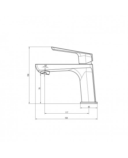 Смеситель для умывальника TOPAZ LEXI TL-21201-H57-0