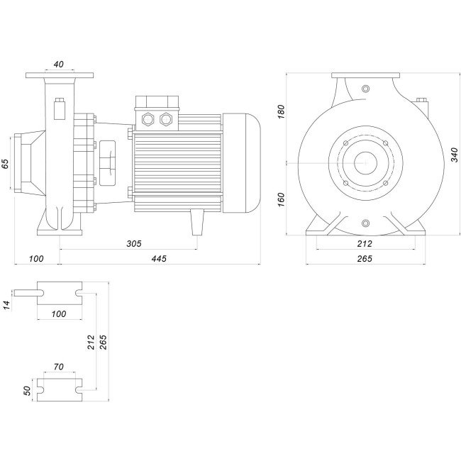 Насос моноблочный IR 40-200A 7,5 кВт SAER (58.2 м3/час, 42 м)