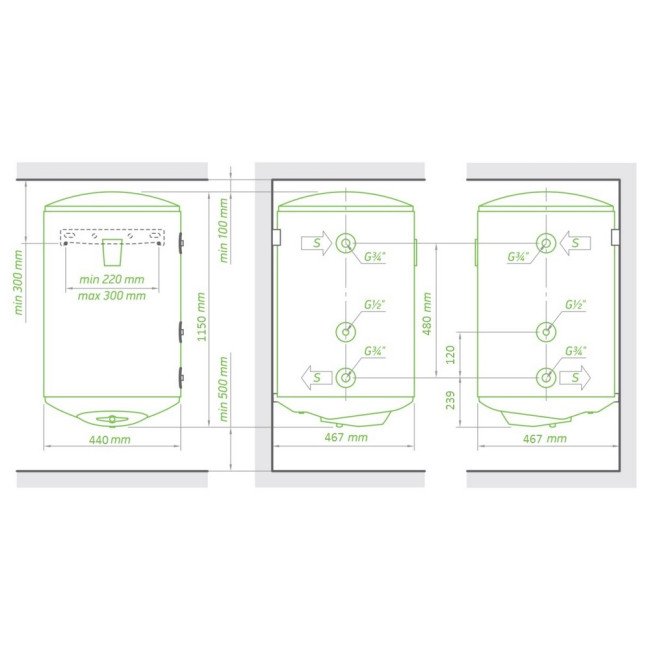 Комбинированный водонагреватель Tesy Bilight 120 л, мокрый ТЭН 2,0 кВт (GCVSL1204420B11TSRCP) 304608 2