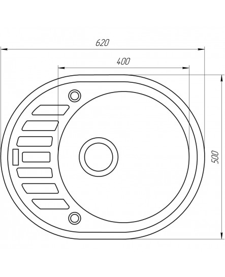 Гранитная мойка Globus Lux ARNO белый 620х500мм-А0007