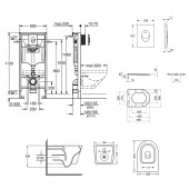 Набор инсталляция 4 в 1 Grohe Rapid SL 38721001 + унитаз с сиденьем Qtap Swan QT16335178W