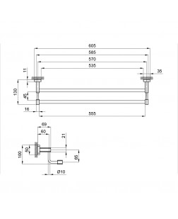 Полотенцедержатель Qtap Liberty ORO 1148